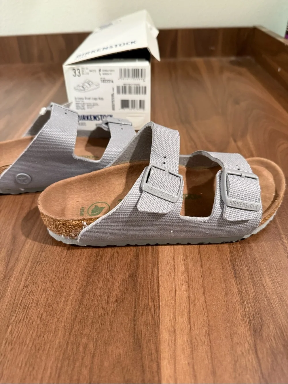 Birkenstock Kids Arizona Vegan Light Gray Sandals